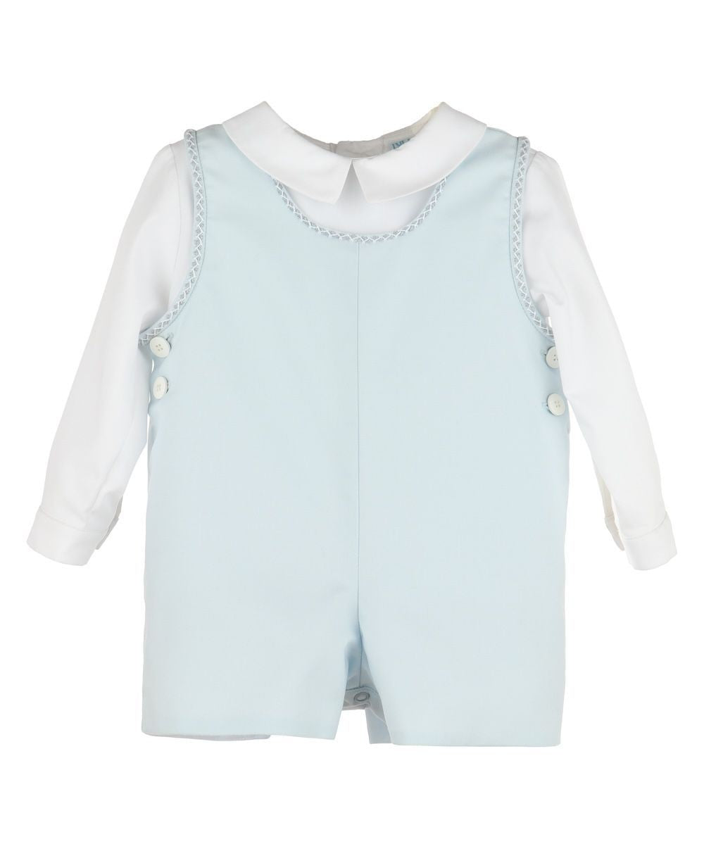 Luli & Me Boys Blue Stitched Shortall with Shirt