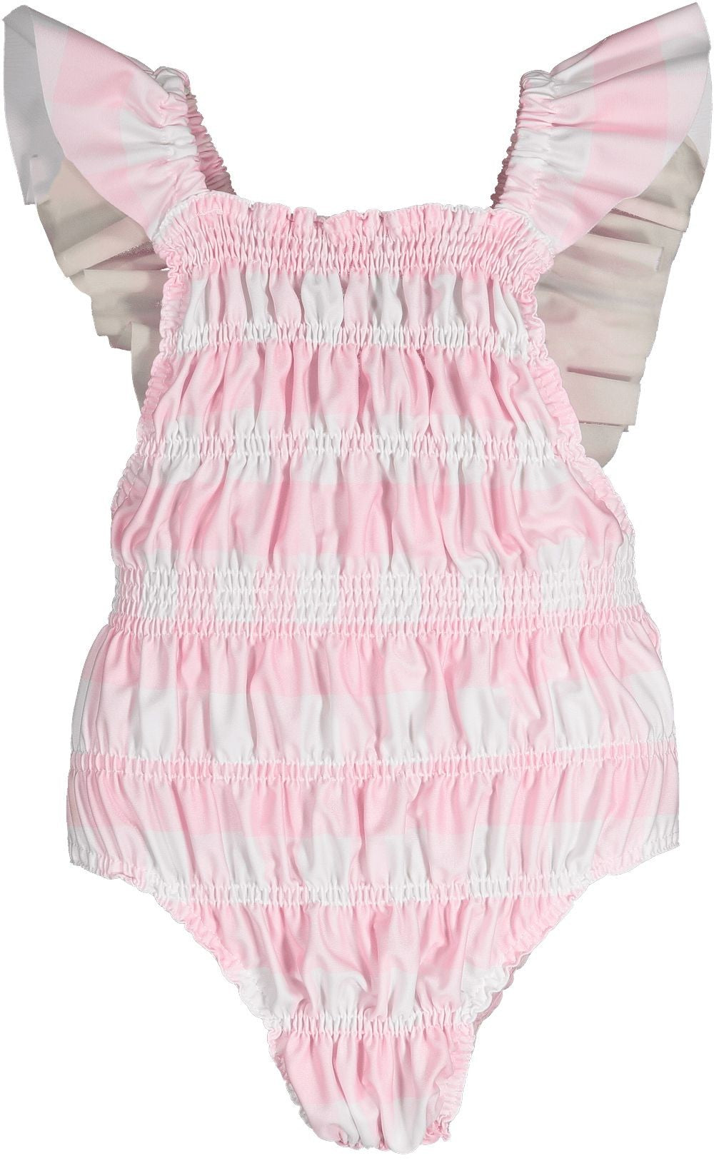 Sal & Pimenta Girls Swimsuit - Buffalo Check - Pink - Frilled