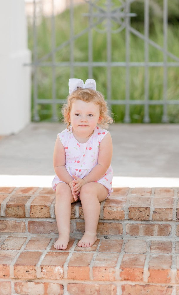James & Lottie Girls Mary Tyler Knit Bubble - Cherry on Top