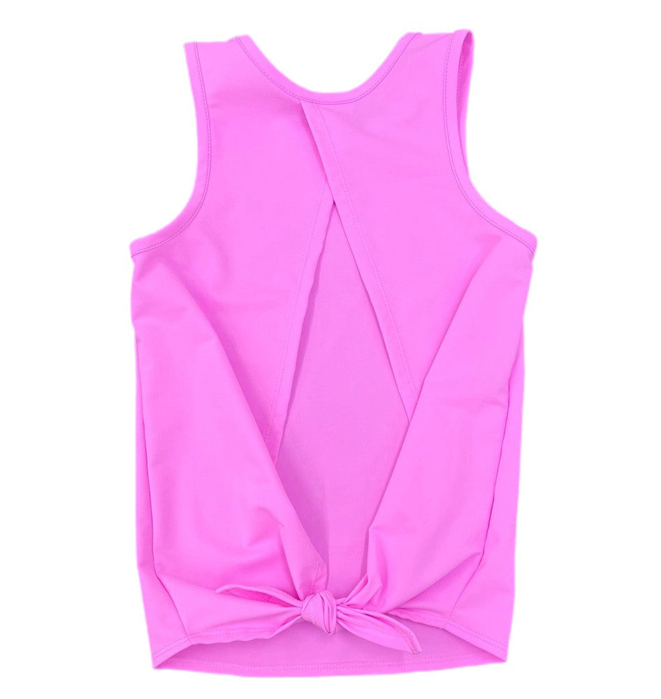 Be Elizabeth by James & Lottie Girls Athleisure Tie Back Top - Cotton Candy Pink