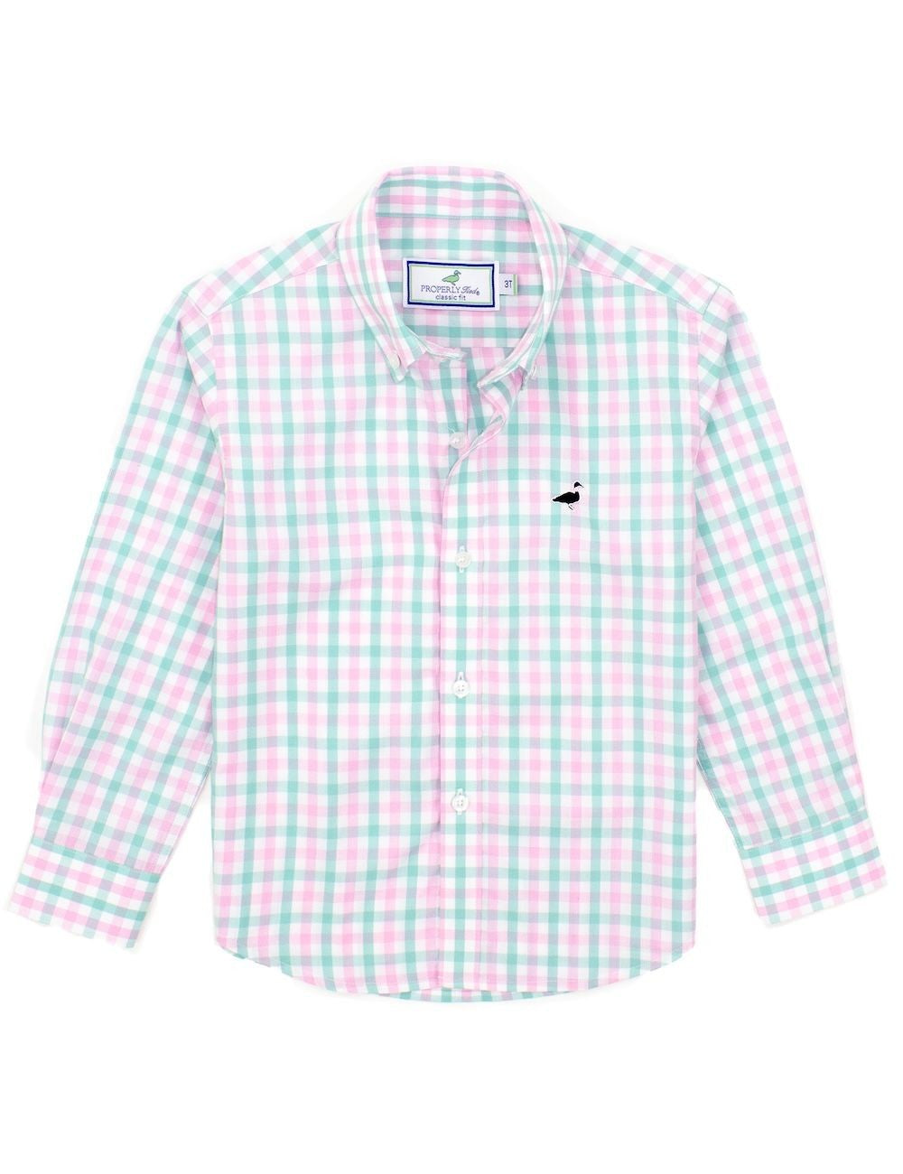 Properly Tied Boys Seasonal Sport Shirt - Rosemary Pink & Green by Properly Tied