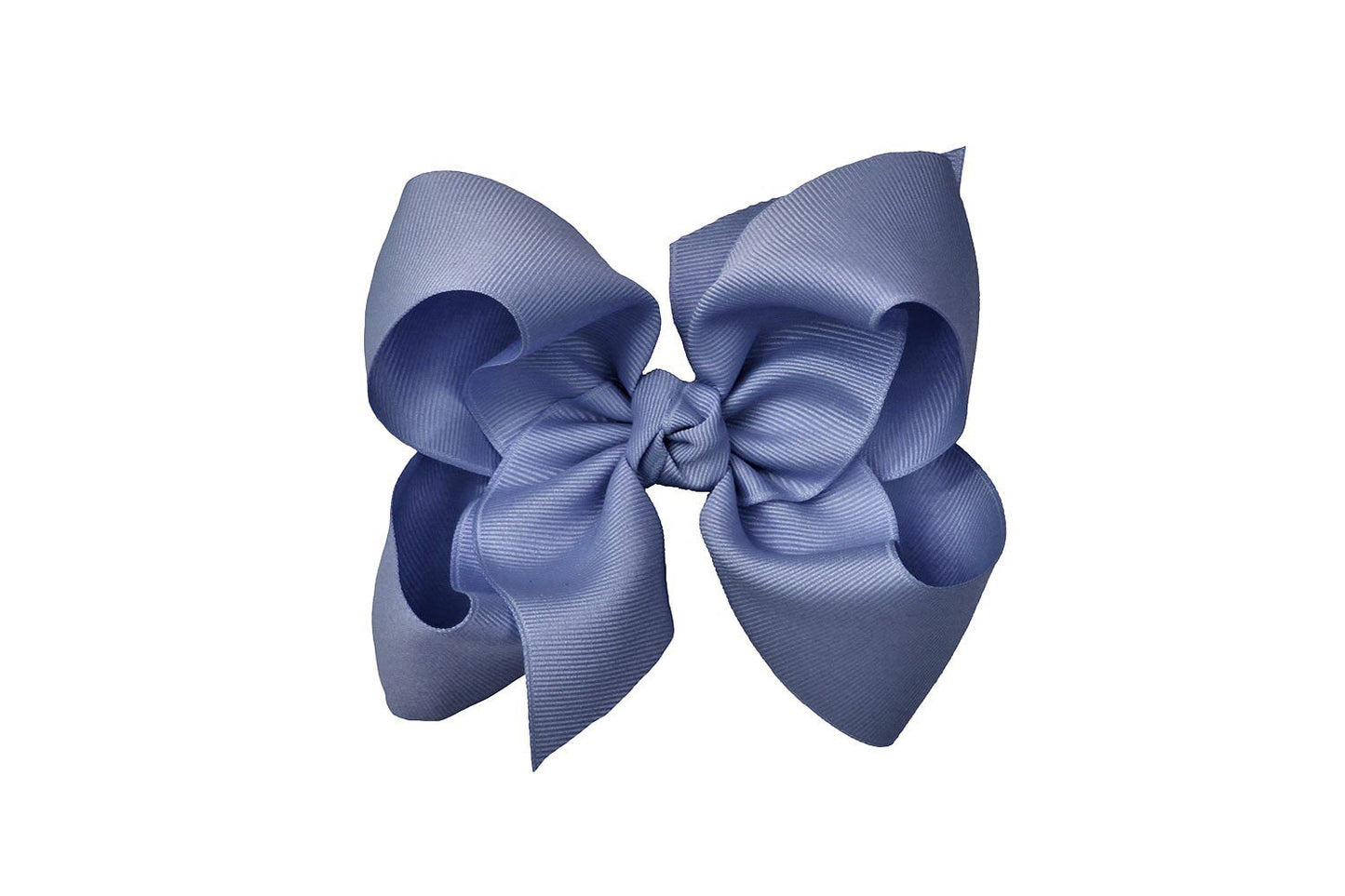 Beyond Creations Girls Grosgrain Double Knot Bow on Clip - Smoke Blue