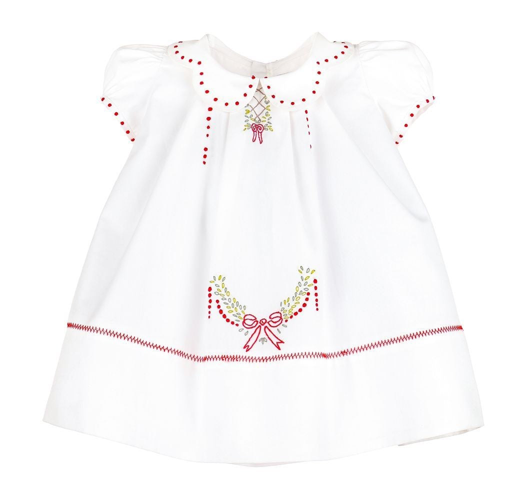 Sophie & Lucas Girls White Peppermint Whimsy Christmas Dress