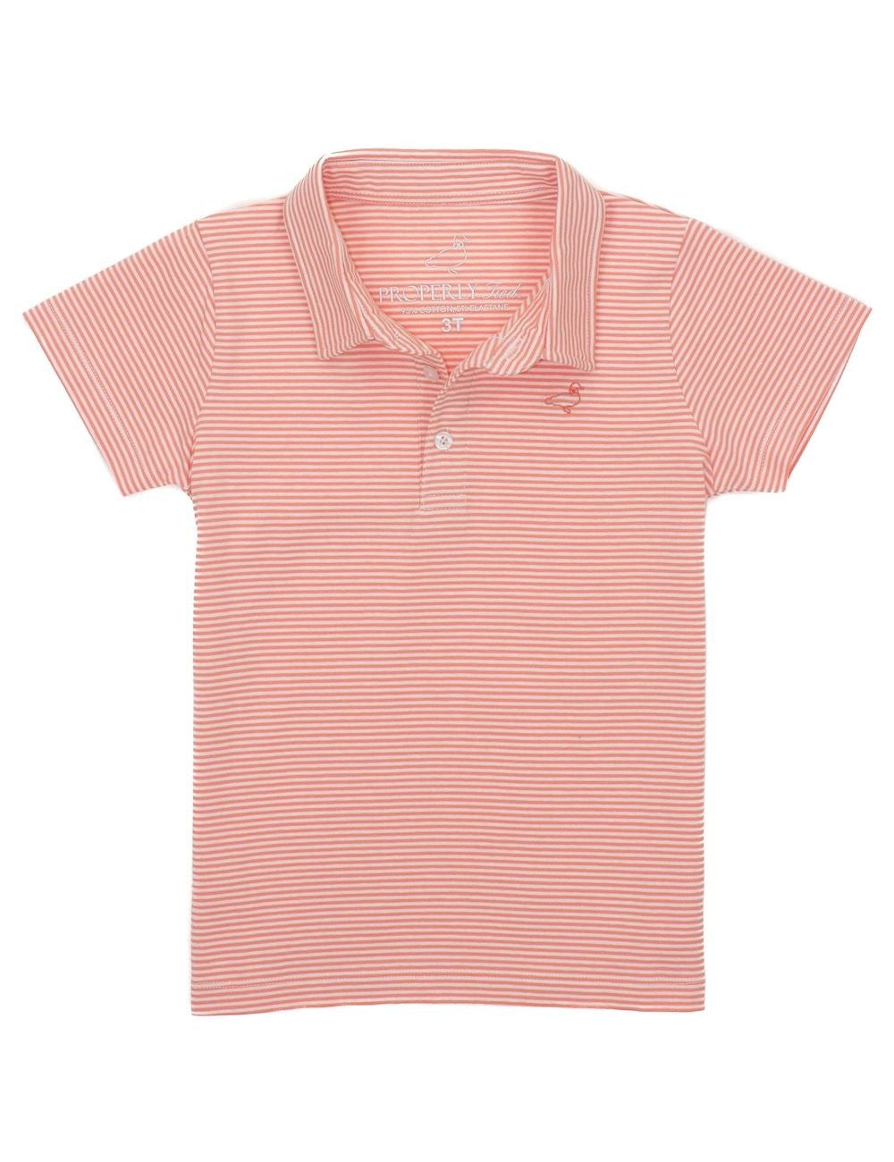 Properly Tied Boys Jackson Polo Shirt - Coral Stripes by Properly Tied