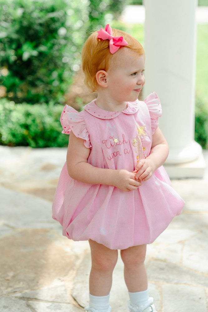 Proper Peony Baby Girls Bubble - Pink Gingham - Wish Upon a Star