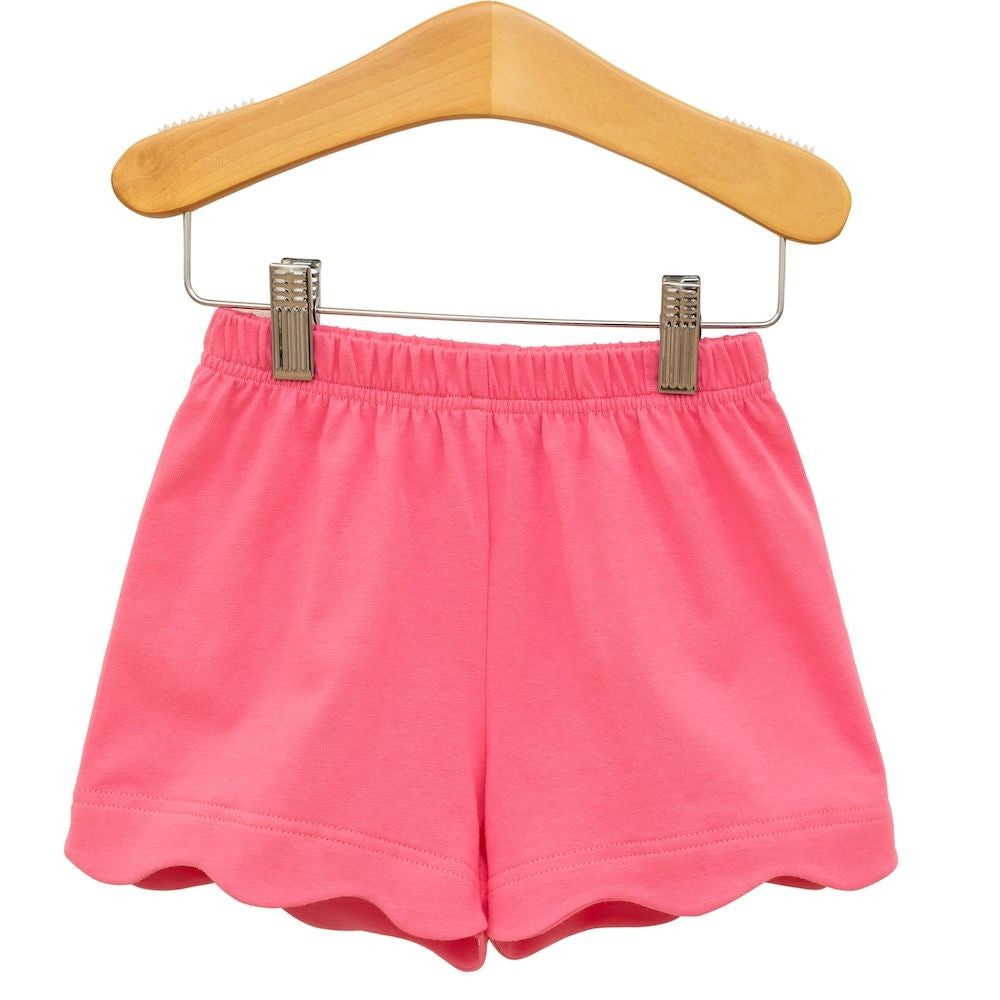 Trotter Street Kids Girls Scallop Shorts - Bright Pink by Trotter Street Kids