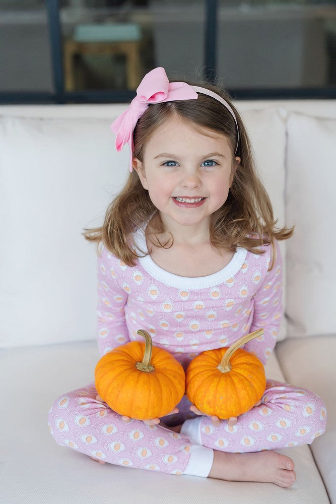 Lila & Hayes Girls Ava Pajamas - Pink Pretty Pumpkins by Lila & Hayes