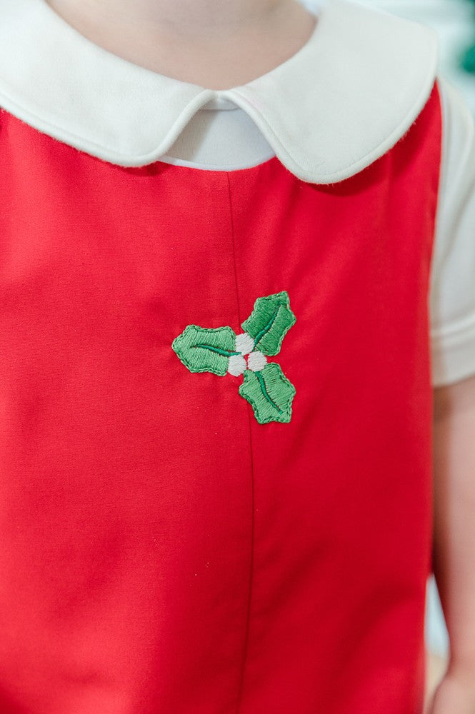 Proper Peony Baby / Toddler Boys Red Holiday Holly Jon Jon
