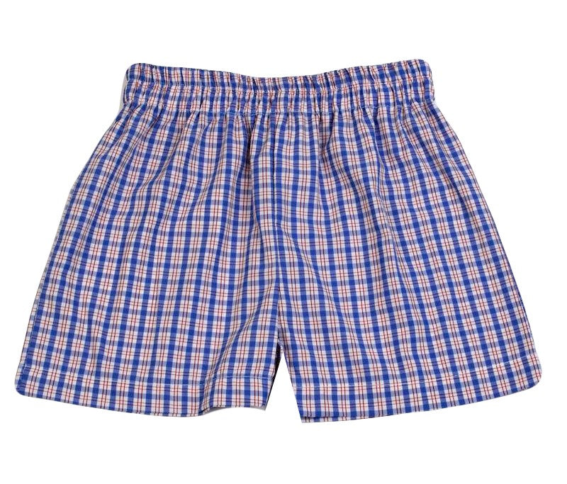 Funtasia Too Boys Pull On Shorts - Red & Blue Plaid by Funtasia