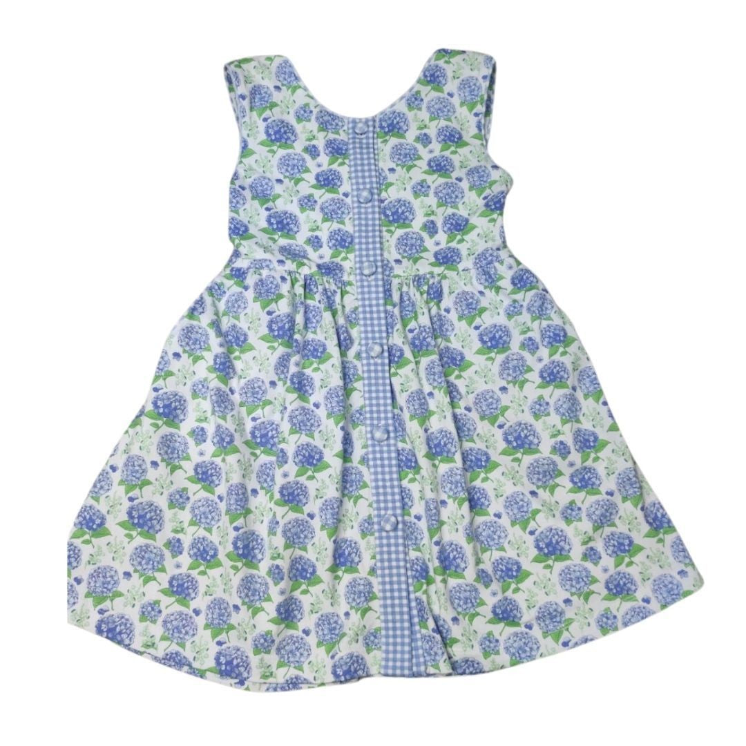 Whimsy Bay Kids Girls Blue Floral Hampton Hydrangea Dress