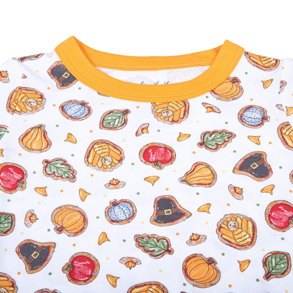 Magnolia Baby Gobble, Gobble Cookies Orange Long Pajamas by Magnolia Baby