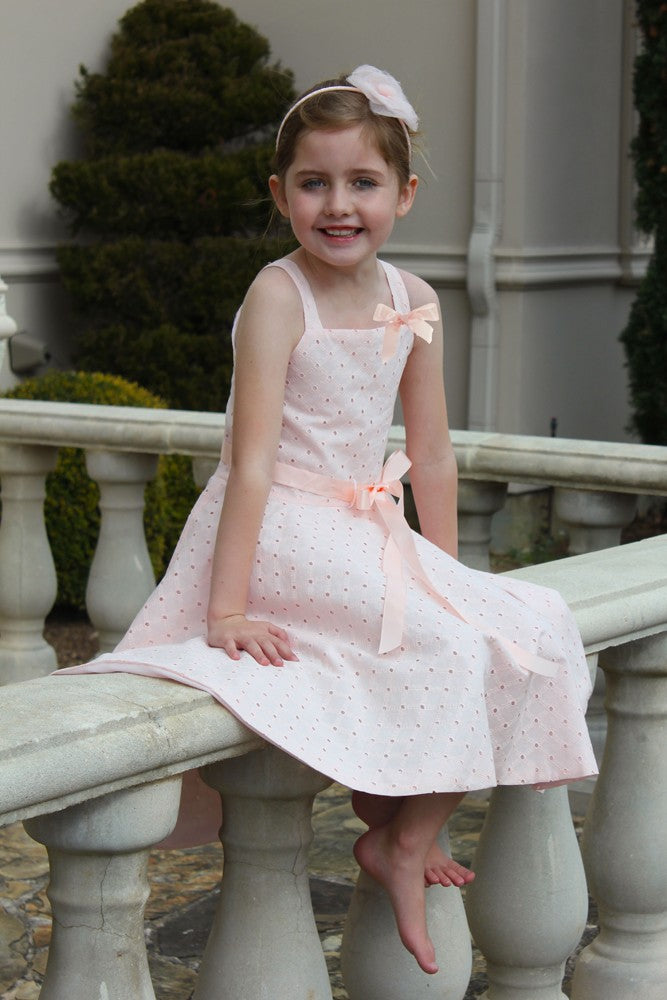 Susanne Lively Girls Shell Pink Eyelet Twirl Dress