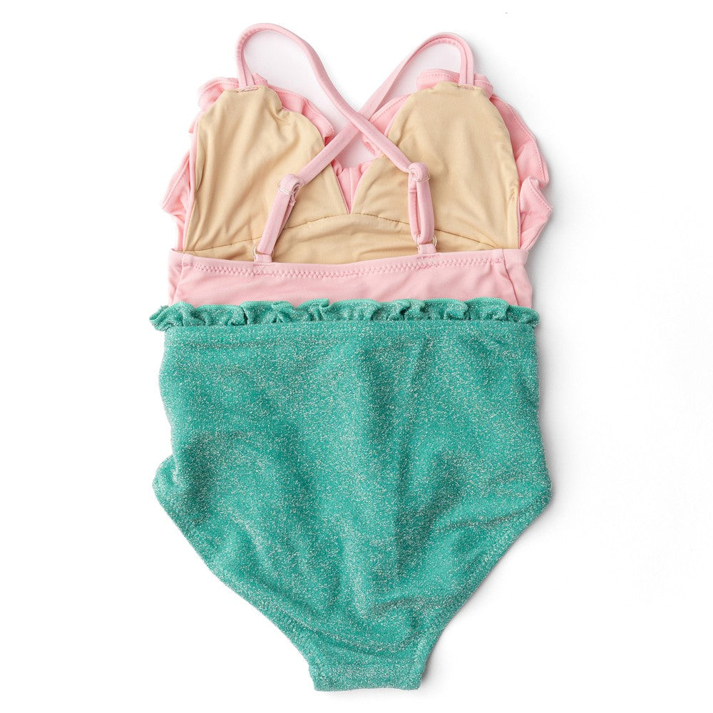 Shade Critters Girls Mermaid Shell Shimmer Swimsuit - Pink