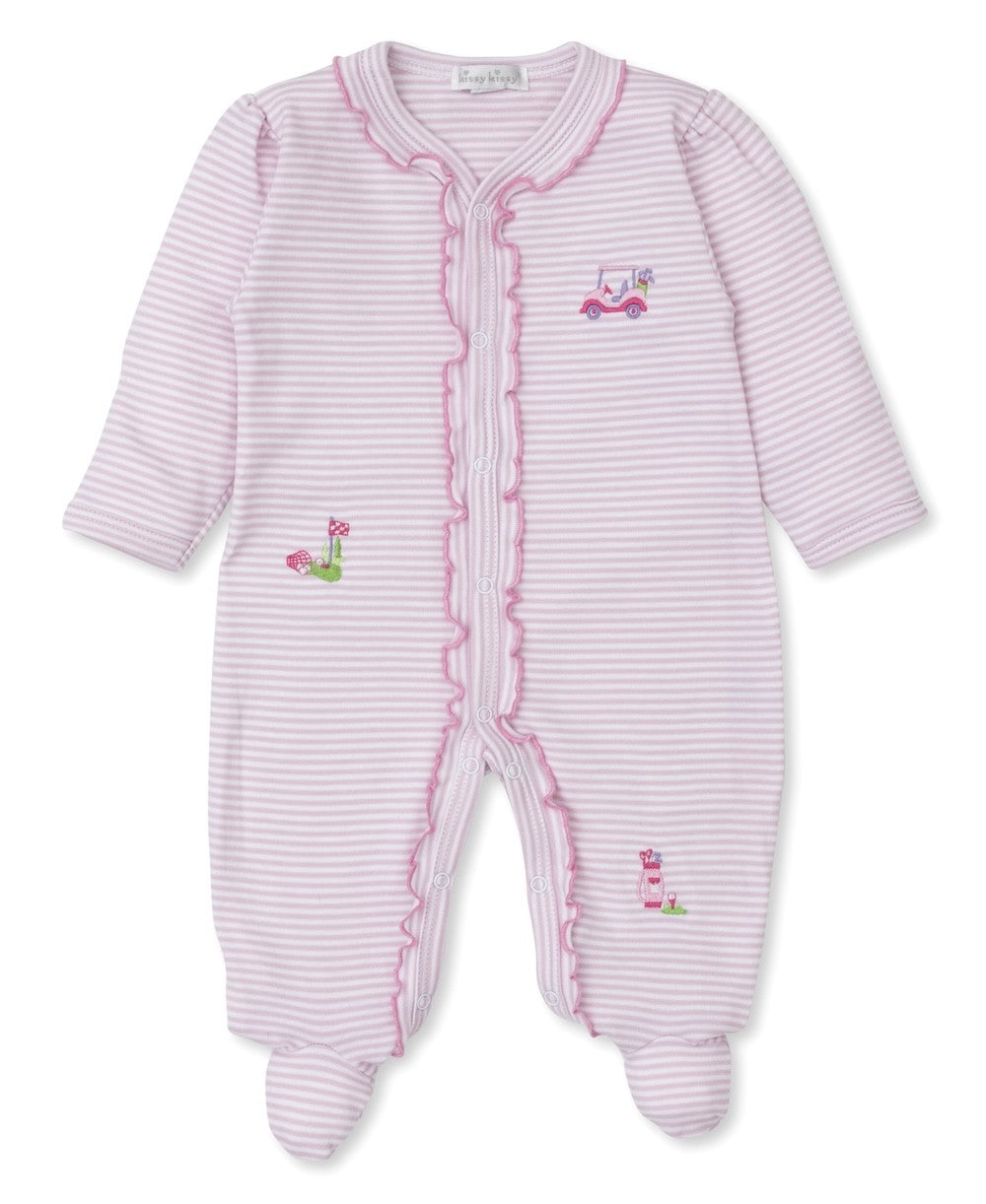 Kissy Kissy Baby Girls Pink Stripe Golf Club Footie