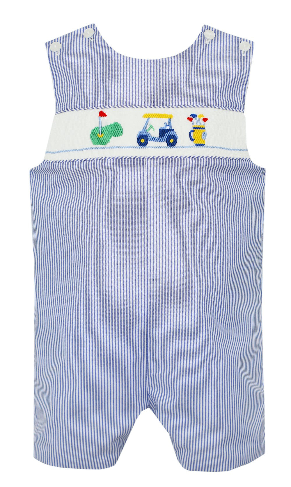 Petit Bebe Baby / Toddler Boys Royal Blue Stripe Smocked Golf Jon Jon by Petit Bebe