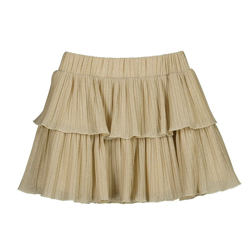 Abel & Lula Girls Golden Pleated Knit Tiered Skirt