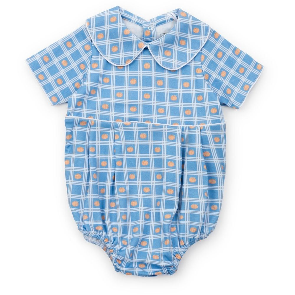 Lila & Hayes Baby Boys Palmer Bubble - Blue Pumpkin Plaid