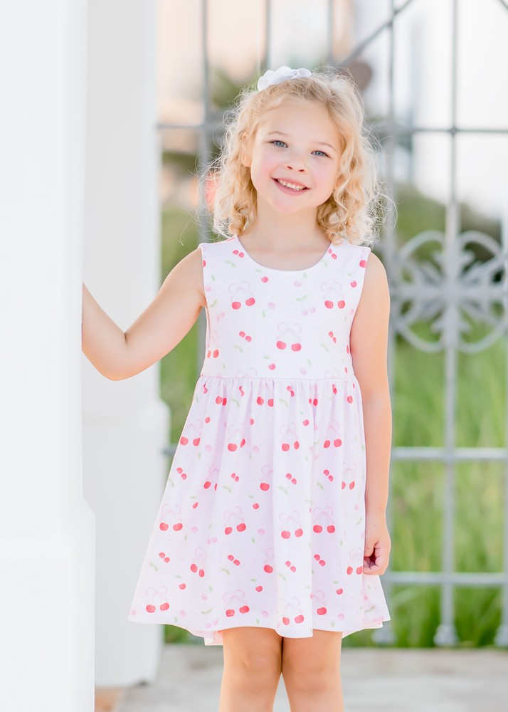 James & Lottie Girls Addison Knit Dress - Cherry on Top