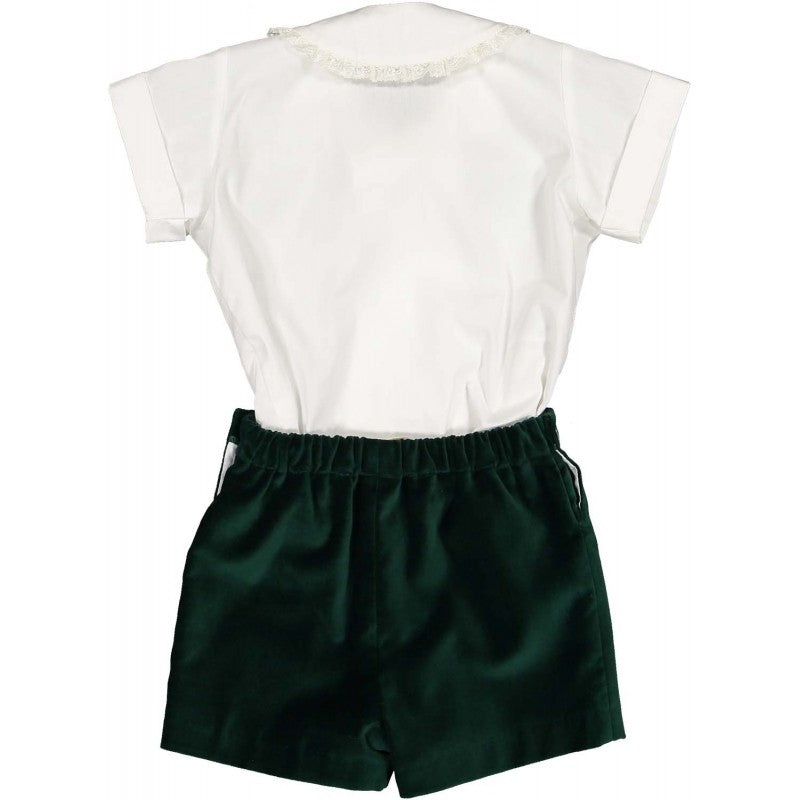 Sal & Pimenta Baby / Toddler Boys Dressy Set - Royal Emerald Green Velvet