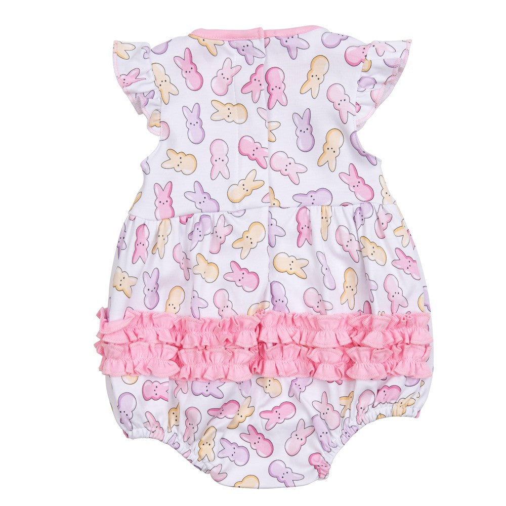 Magnolia Baby Girls Pink Easter Peep-tastic! Ruffle Flutters Bubble