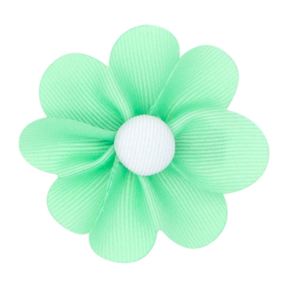 Wee Ones Grosgrain Petal Flower Add-On Clip - Mint Green