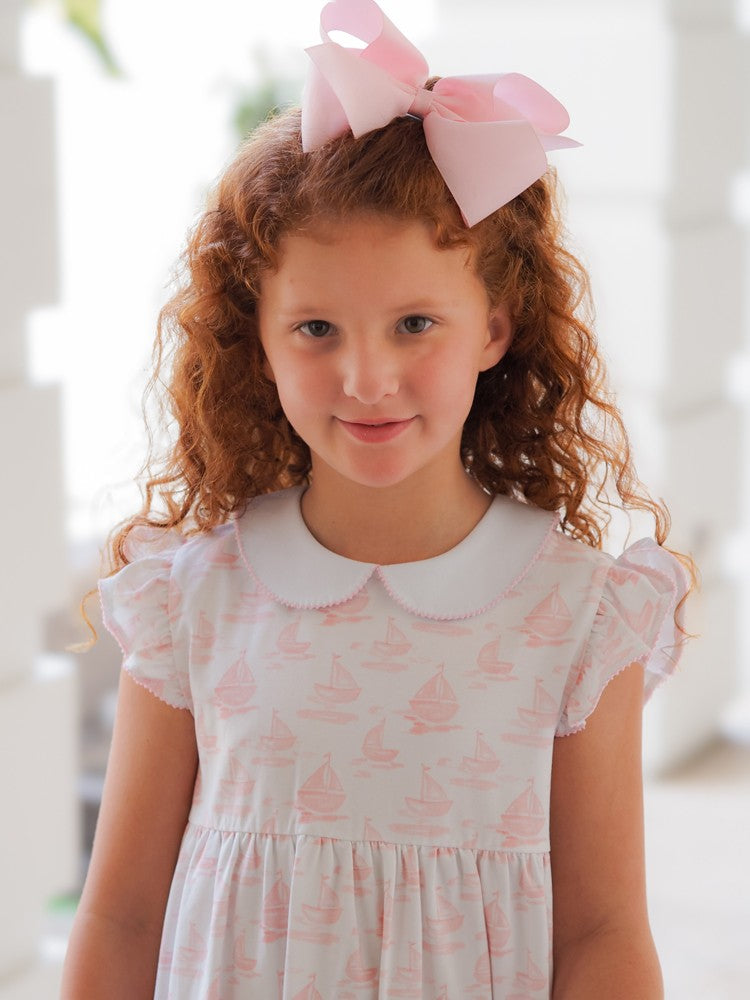 Cypress Row Girls Pink Sailboats Grayton Beach Dress
