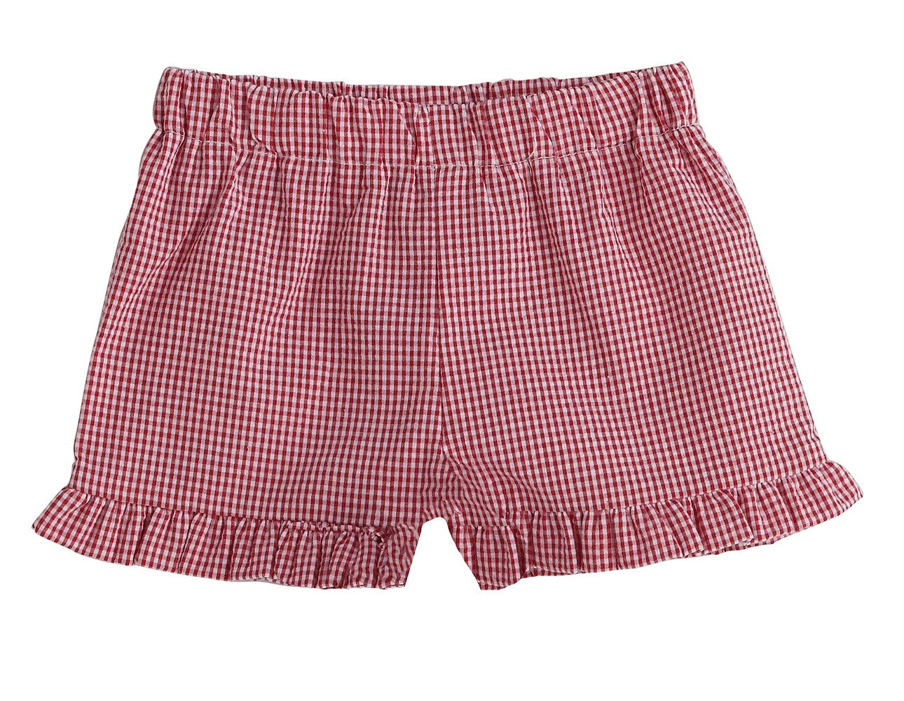 Color Works by Funtasia Girls Ruffle Shorts - Seersucker - Red by Funtasia