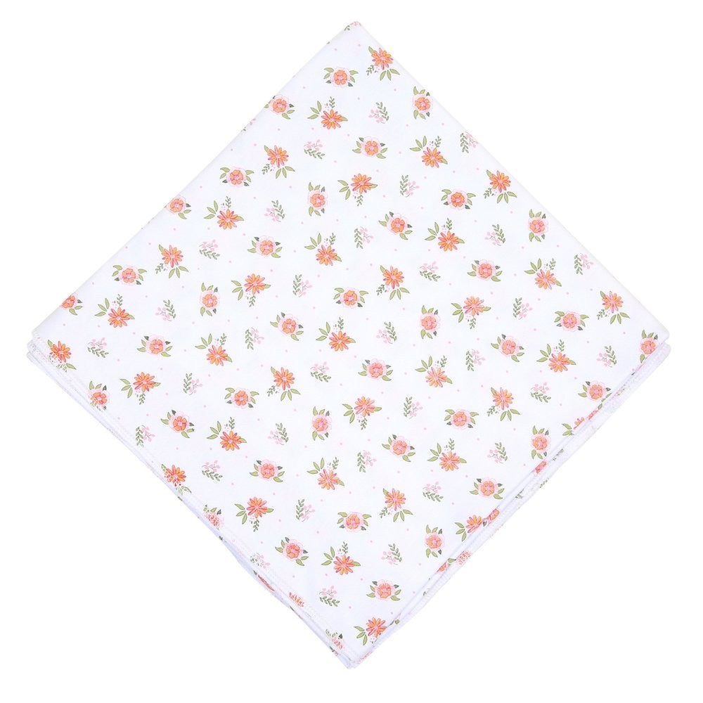 Magnolia Baby Girls Autumn's Classics Orange Fall Floral Printed Swaddle Blanket by Magnolia Baby