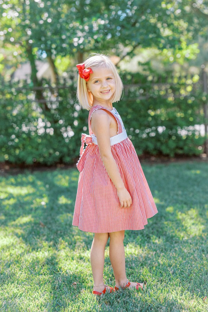 Proper Peony Girls Liberty Patriotic Dress - Red Gingham