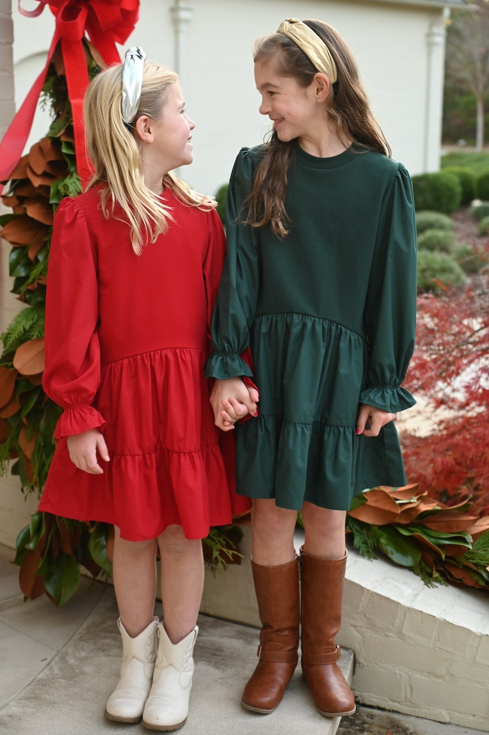 pleat Collection Girls Dress - Cece - Red
