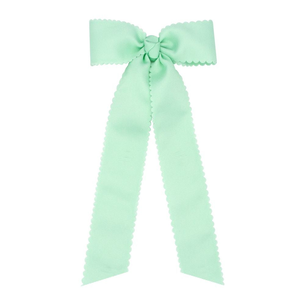 Wee Ones Girls Grosgrain Hair Bow with Streamers - Scallop Edge - Mint Green by Wee Ones