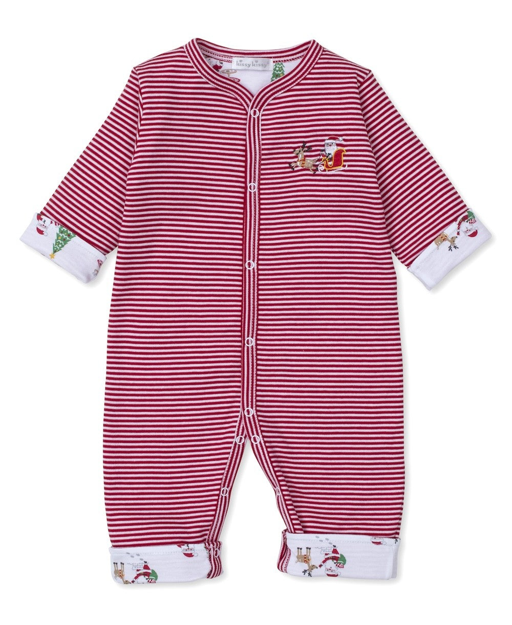 Kissy Kissy Baby Boys Reversible Red Christmas Magic Playsuit