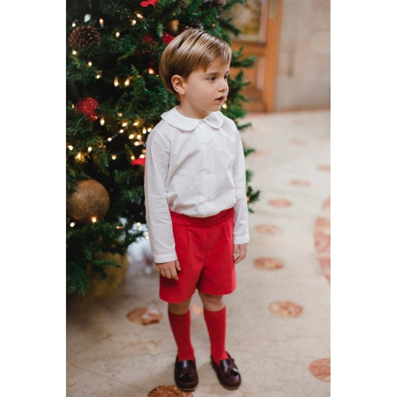 Sal & Pimenta Boys Dressy Shorts - Red Velvet