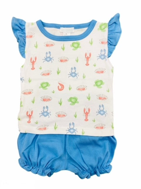 La Luna Playwear - Girls Blue Bloomers Set - Sea Theme