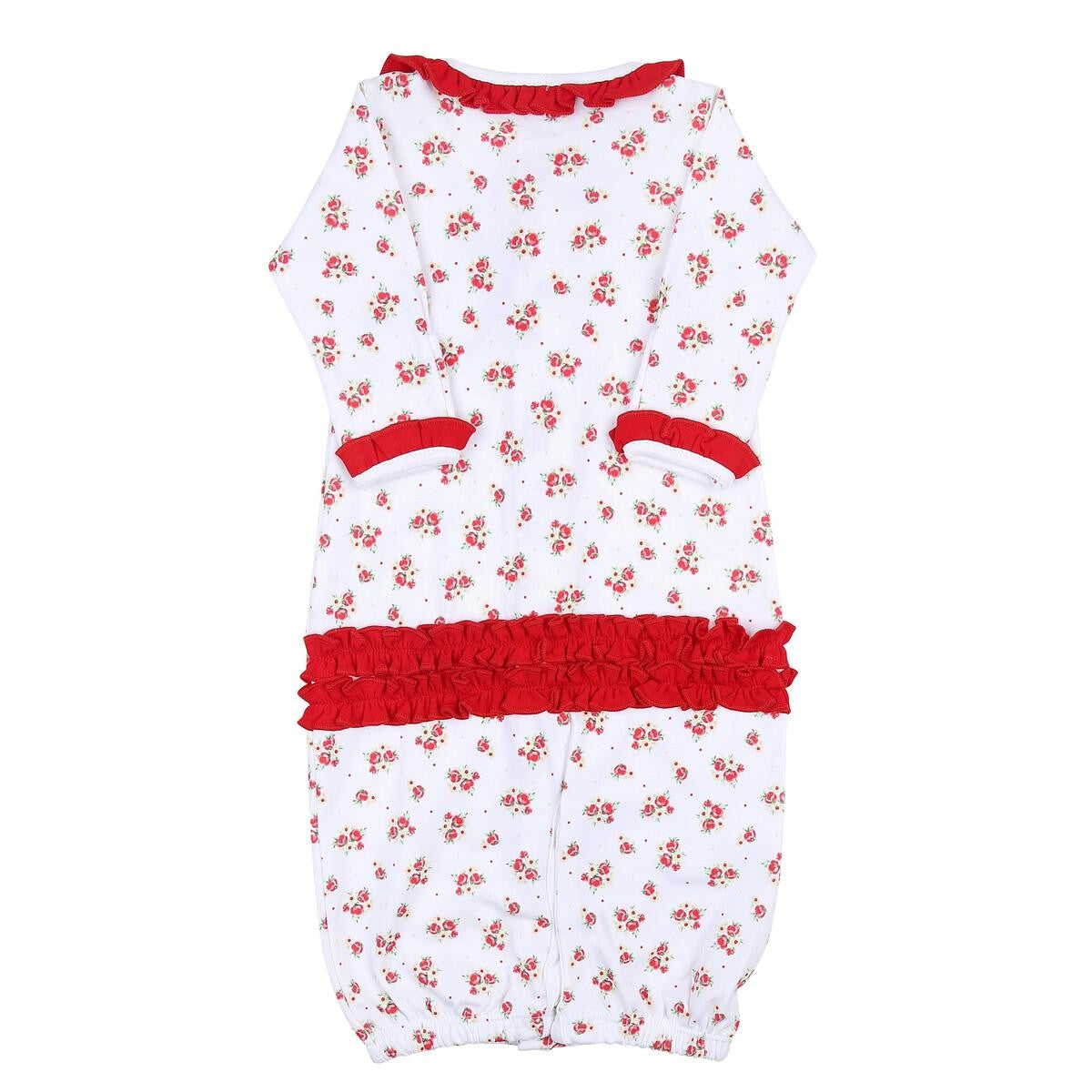 Magnolia Baby Girls Red Holiday Annalise's Floral Ruffle Converter Gown by Magnolia Baby