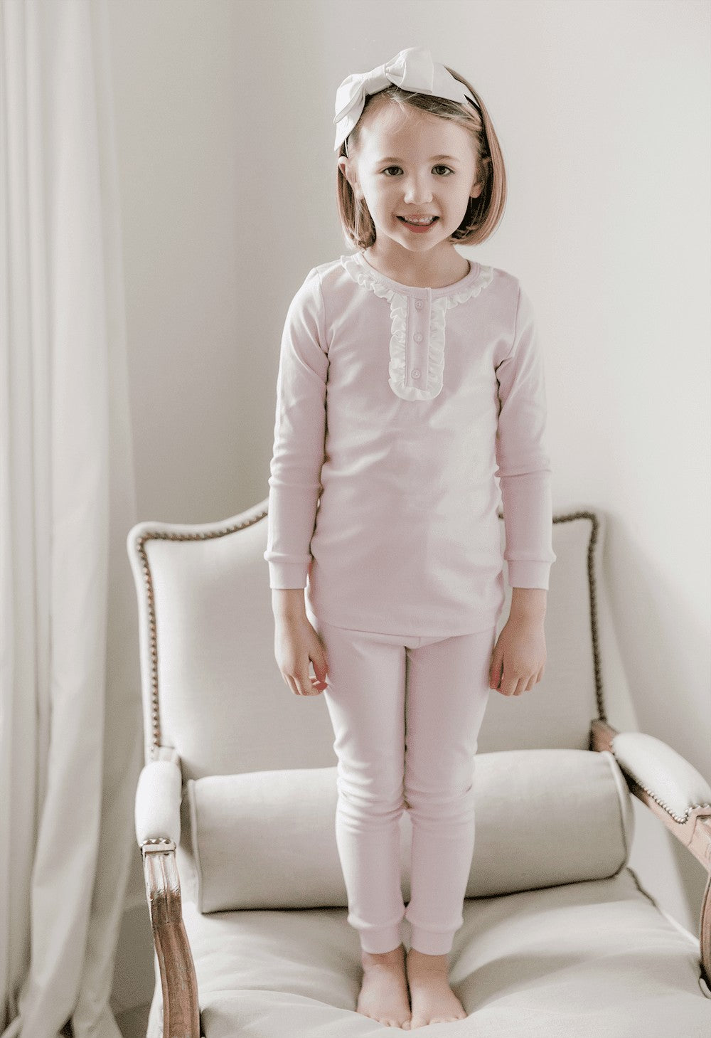 Lila & Hayes Girls Alden Pajamas Set - Light Pink