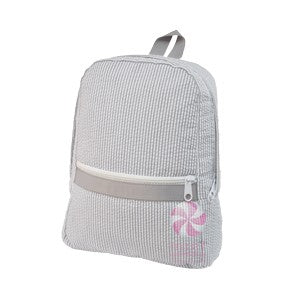 Mint Kids Backpack - Grey Seersucker