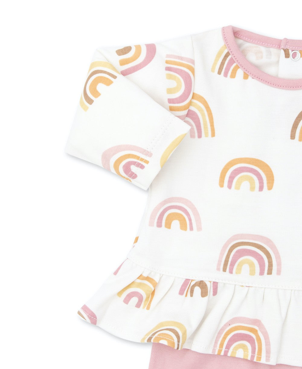 Kissy Kissy Love Baby Girls Pink Under the Rainbow Pants Set