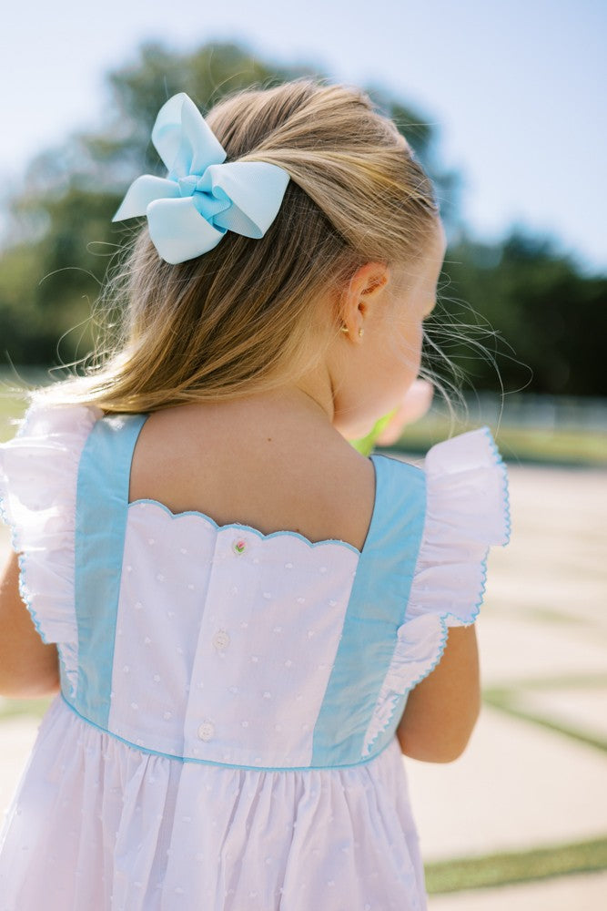Proper Peony Girls Posy White Swiss Pinafore Dress