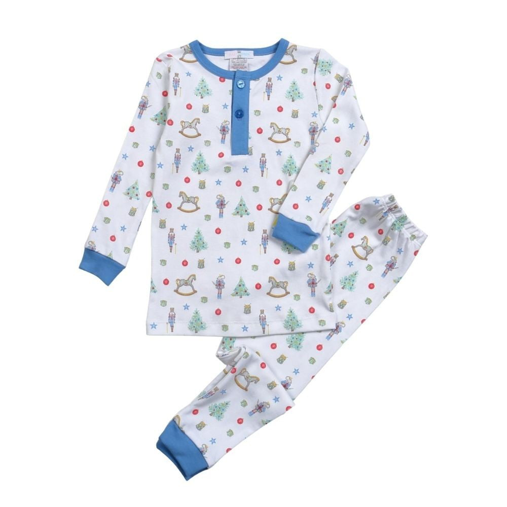 Baby Loren Boys The Magic Night Nutcracker Pima Loungewear Set - Blue by Baby Loren