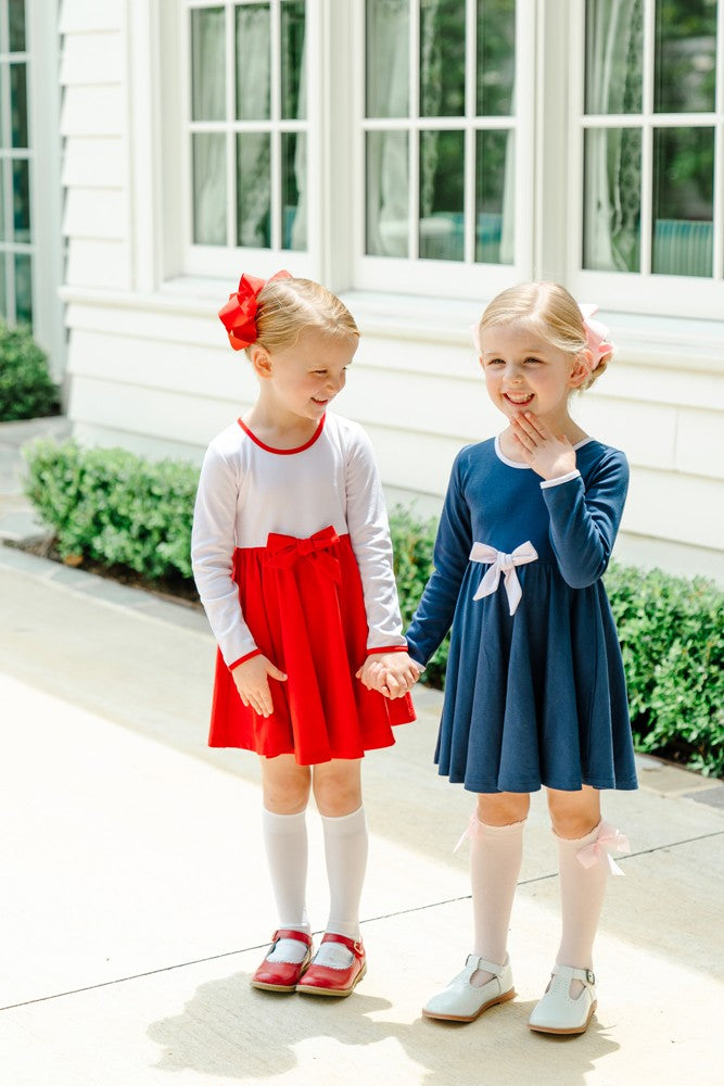 Proper Peony Pima Girls Tatum Twirl Dress - Pink and Red