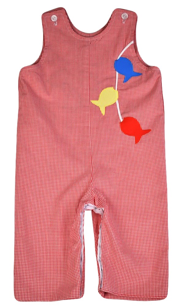 Funtasia Baby / Toddler Boys Reversible Longall - Red Check Christmas Tree Truck Reverses to Fish