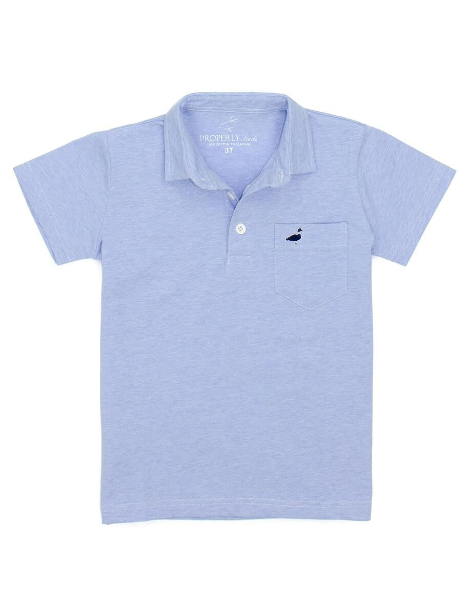 Properly Tied Boys Harrison Pocket Polo Shirt - Light Blue