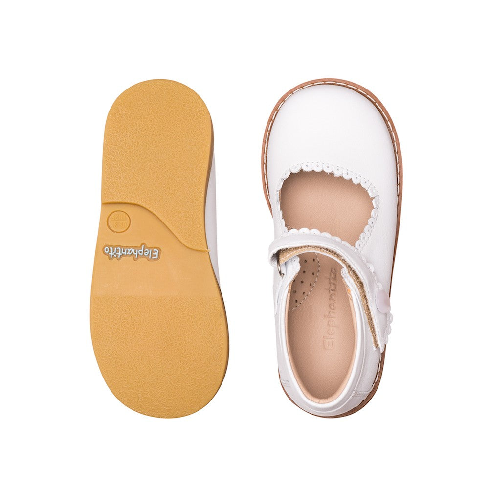 Elephantito Girls Shoes - Classic Mary Janes - White