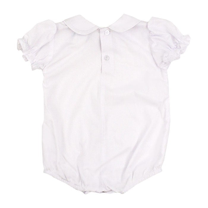 The Bailey Boys White Piped Blouse Onesie - Short Sleeves - Girls