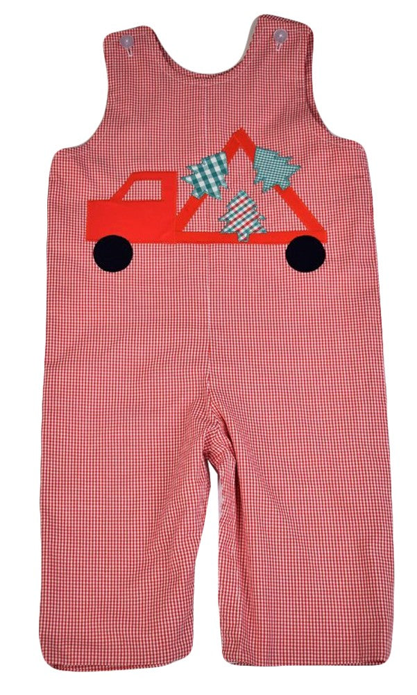 Funtasia Baby / Toddler Boys Reversible Longall - Red Check Christmas Tree Truck Reverses to Fish
