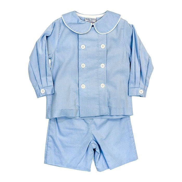 Bailey Boys Dressy Shorts Set - Light Blue Corduroy by Bailey Boys