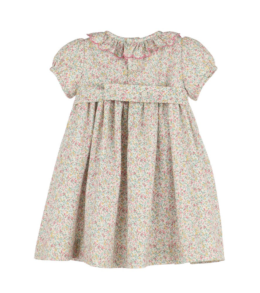 Luli & Me Girls Enchanting Harvest Smocked Dress - Pink Floral