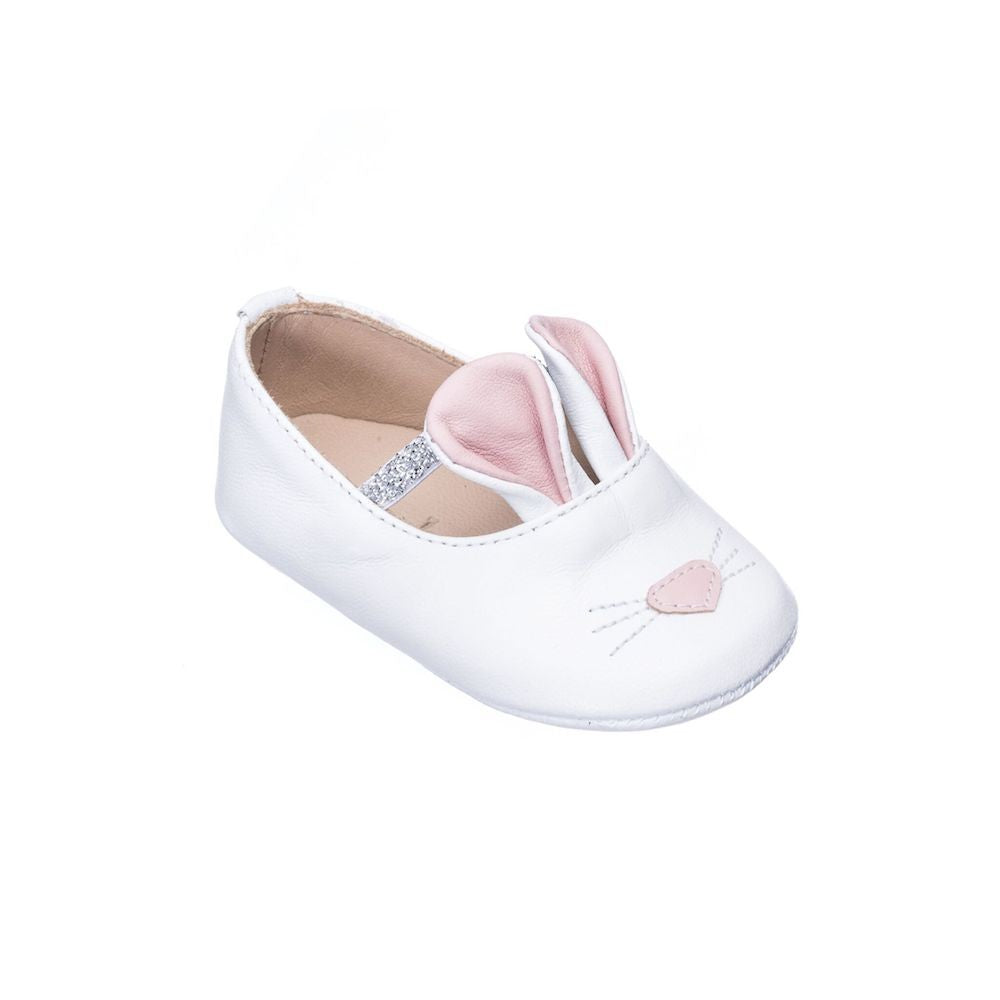 Elephantito Baby Shoes - Girls Bunny Sleeper - White