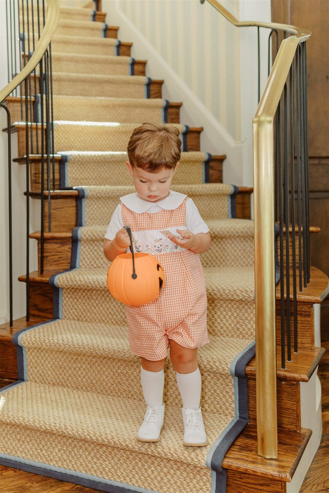 Proper Peony Boys Halloween Jack O 'Lantern Orange Jon Jon